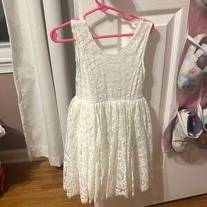 Elegant White Lace Kids Dress